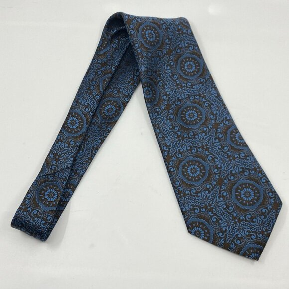 Vintage Beefeater Mens Necktie Tie Blue Paisley Woodhams Clothiers - Picture 4 of 5